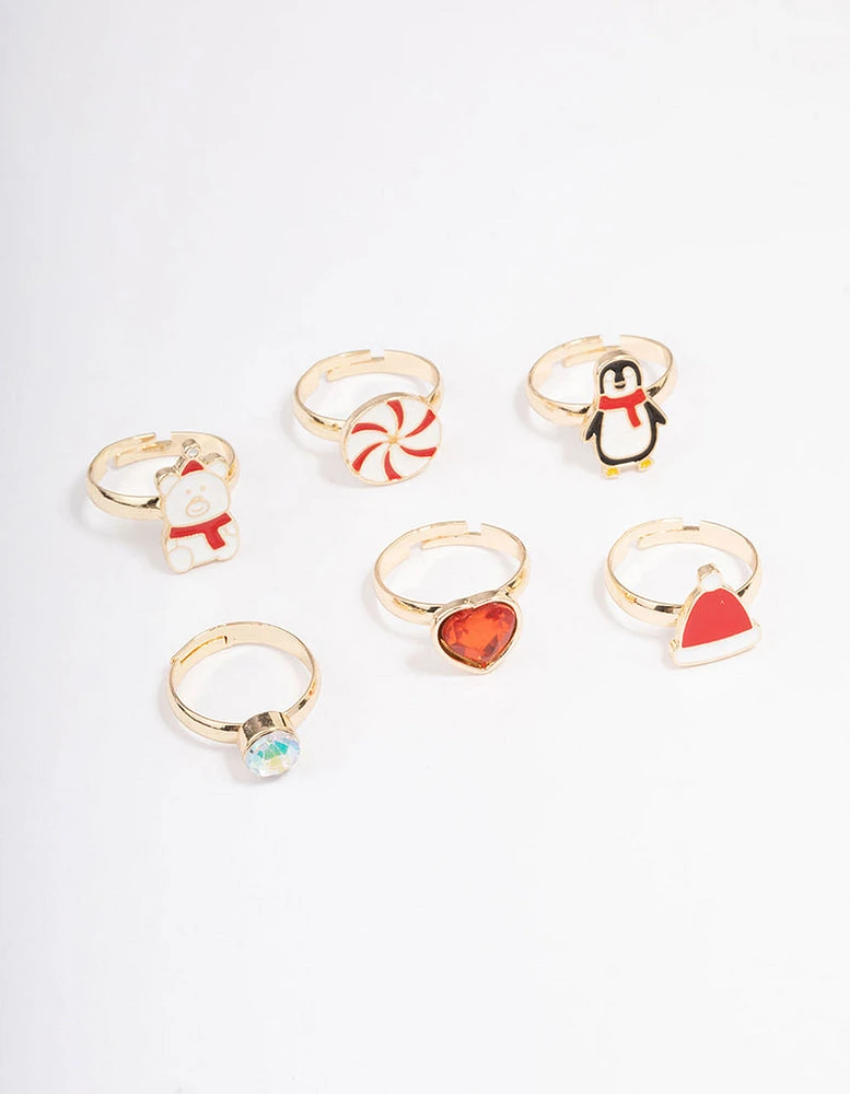 Kids Christmas Penguin Ring 6-Pack