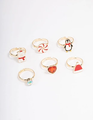 Kids Christmas Penguin Ring 6-Pack