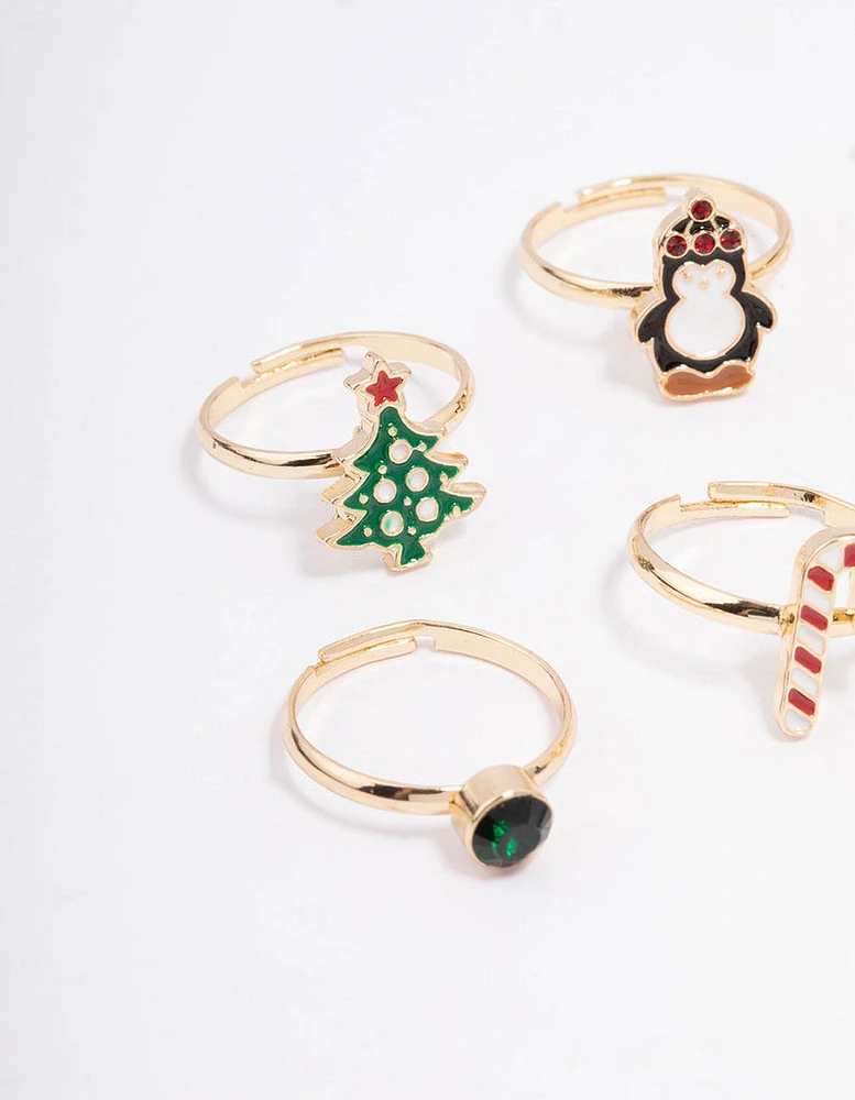 Kids Christmas Motif Ring 6-Pack