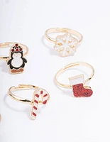 Kids Christmas Motif Ring 6-Pack