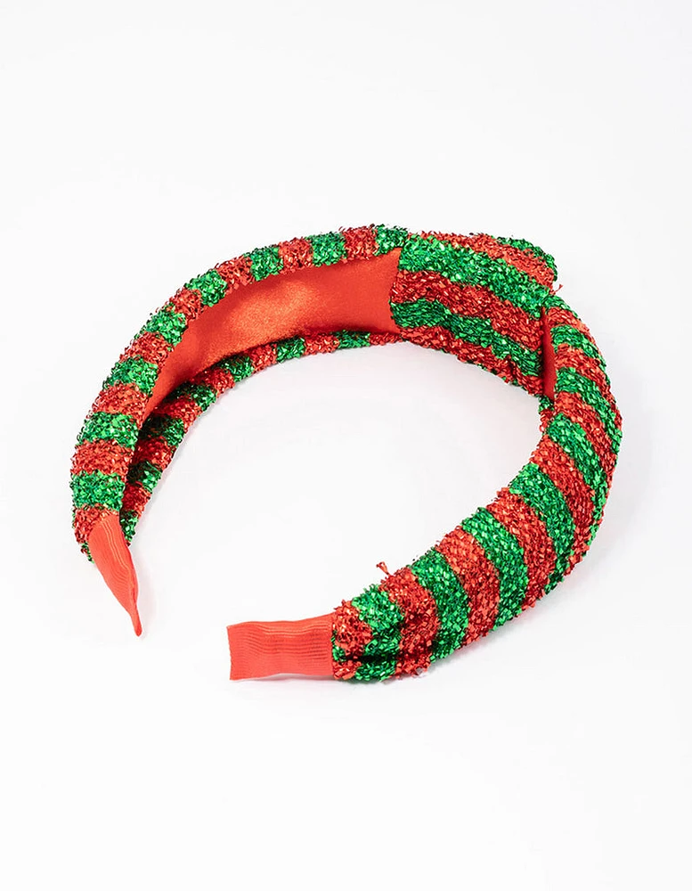 Kids Fabric Christmas Stripe Knotted Headband