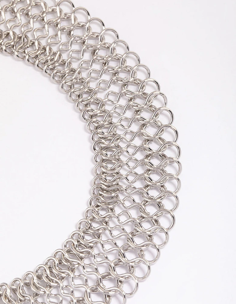 Silver Wide Link Chain Necklace