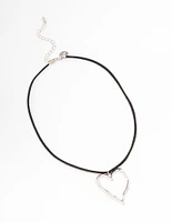 Silver Organic Shape Heart Necklace