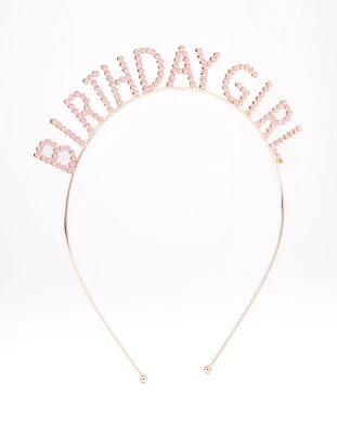 Kids Rose Gold Diamante Birthday Headband