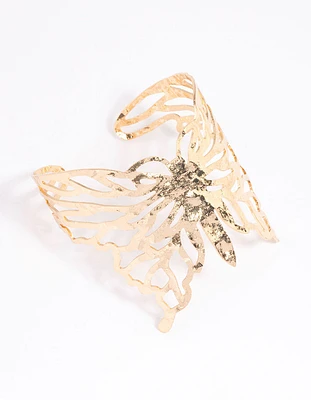 Gold Butterfly Large Arm Cuff