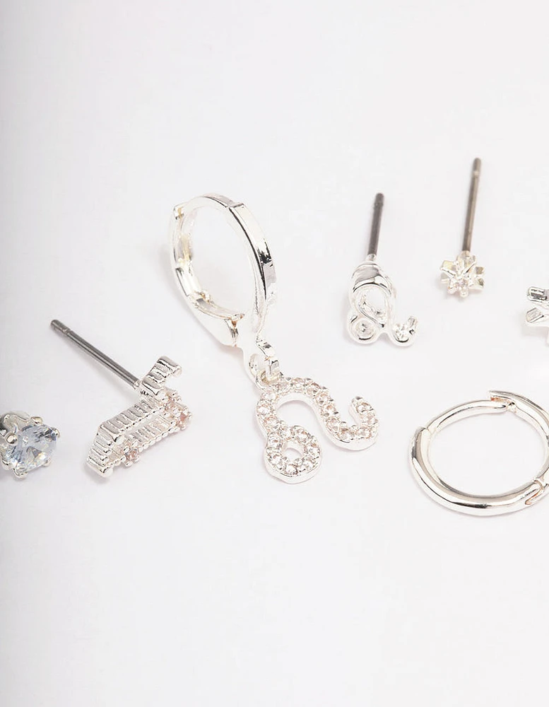 Silver Plated Leo Earring Pack