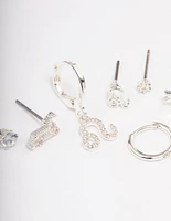 Silver Plated Leo Earring Pack