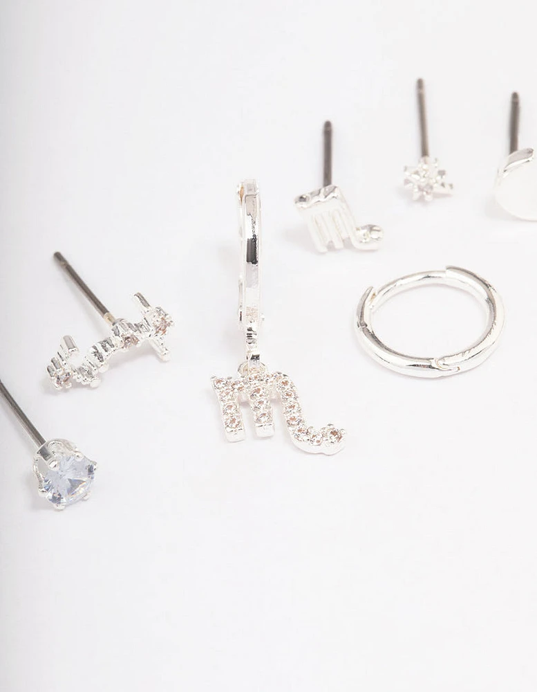 Silver Plated Scorpio Earring Pack