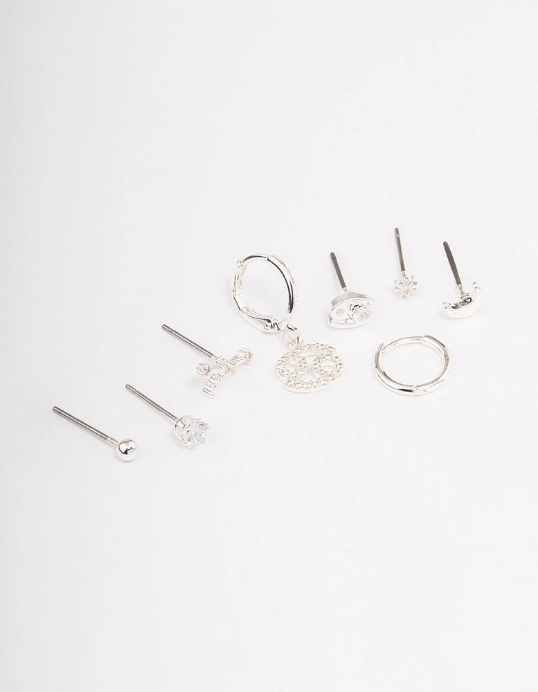 Silver Plated Cancer Earring Pack