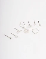 Silver Plated Cancer Earring Pack