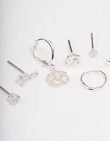 Silver Plated Cancer Earring Pack