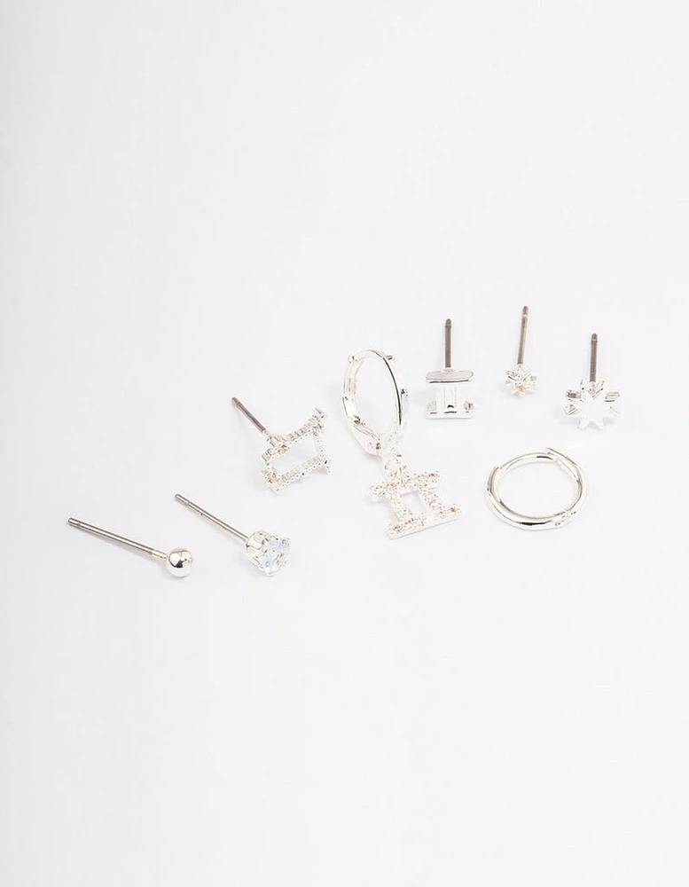 Silver Plated Gemini Earring Pack