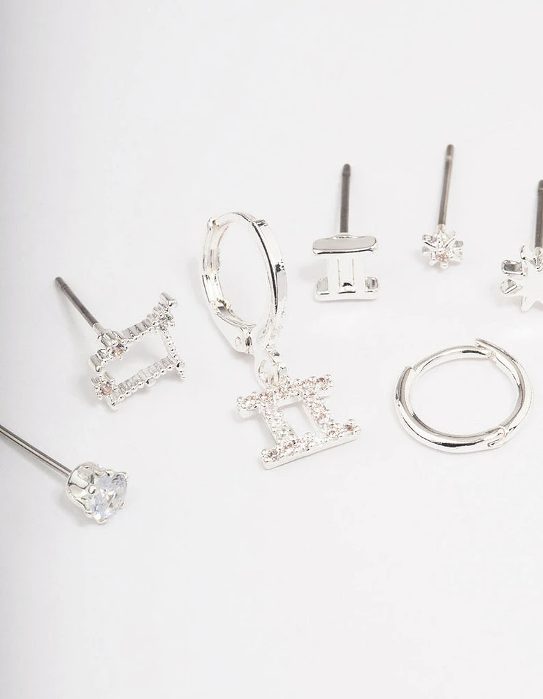 Silver Plated Gemini Earring Pack