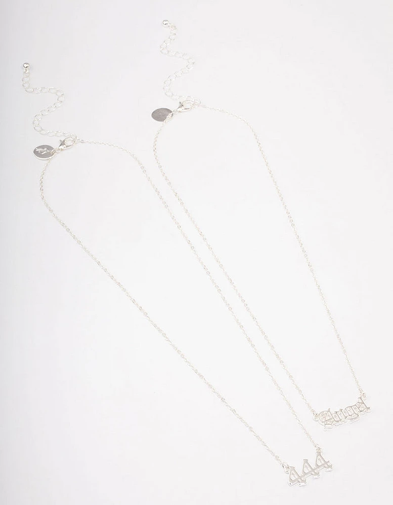 Silver Plated Angel Number '444' Necklace Pack