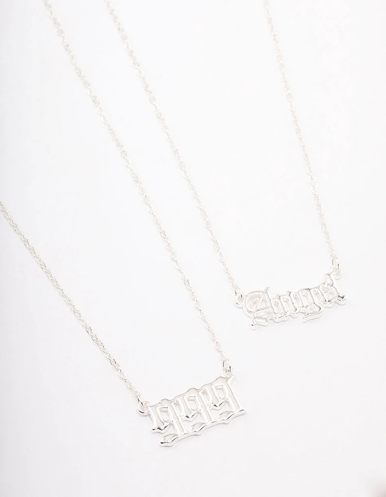 Silver Plated Angel Number '999' Necklace Pack