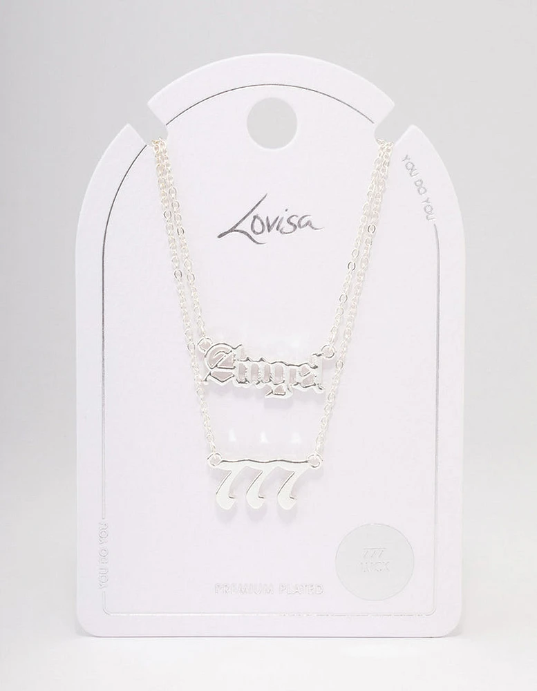 Silver Plated Angel Number '777' Necklace Pack