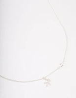 Silver Plated Sagittarius Necklace With Cubic Zirconia Pendant