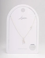 Silver Plated Capricorn Necklace With Cubic Zirconia Pendant