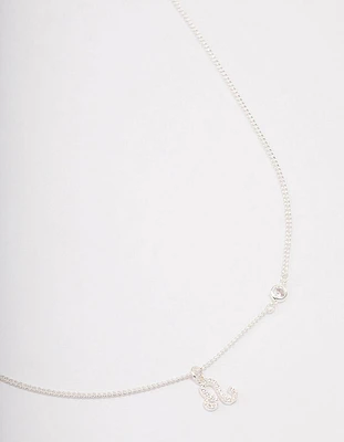 Silver Plated Leo Necklace With Cubic Zirconia Pendant