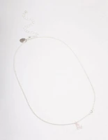 Silver Plated Leo Necklace With Cubic Zirconia Pendant