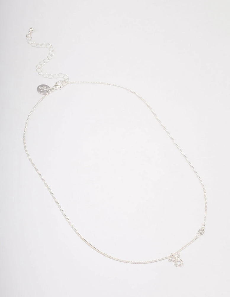 Silver Plated Taurus Necklace With Cubic Zirconia Pendant