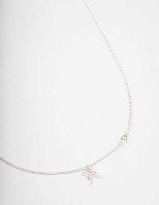 Silver Plated Pisces Necklace With Cubic Zirconia Pendant