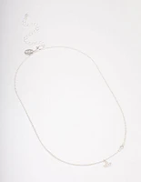 Silver Plated Libra Necklace With Cubic Zirconia Pendant