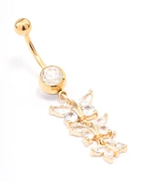 Gold Plated Surgical Steel Triangular Graduating Butterfly Belly Ring