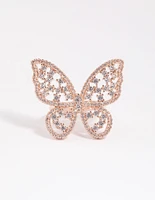 Rose Gold Statement Butterfly Ring