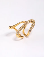 Gold Plated Blingy Split Ring