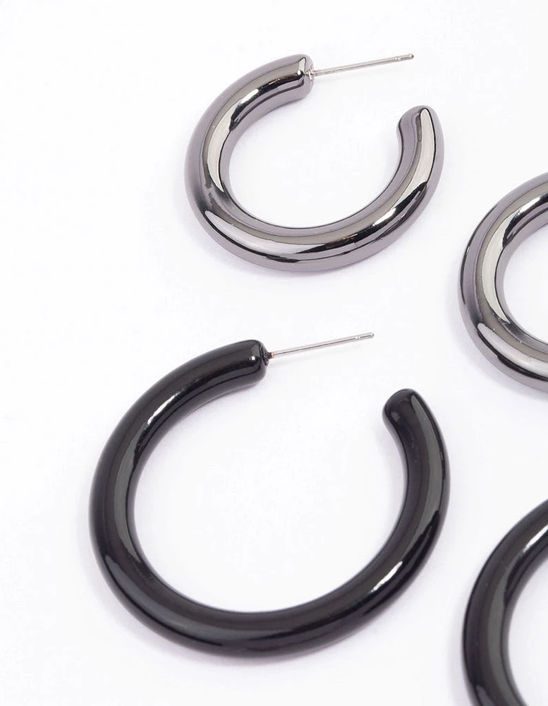 Mixed Metal Hoop Earrings Pack