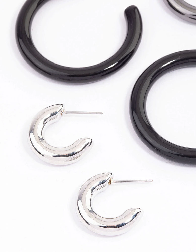 Mixed Metal Hoop Earrings Pack