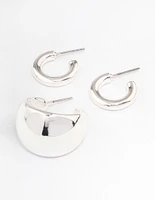 Silver Multi Hoop Earrings Pack