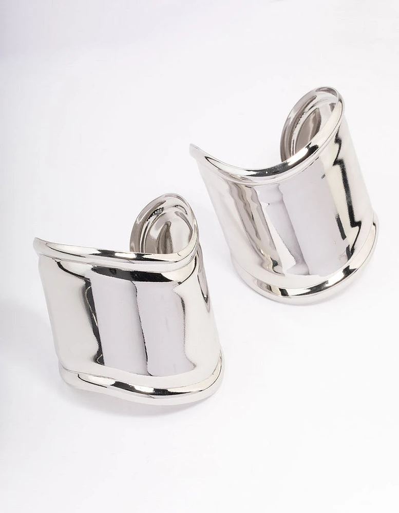 Rhodium Statement Large Wrist Cuffs