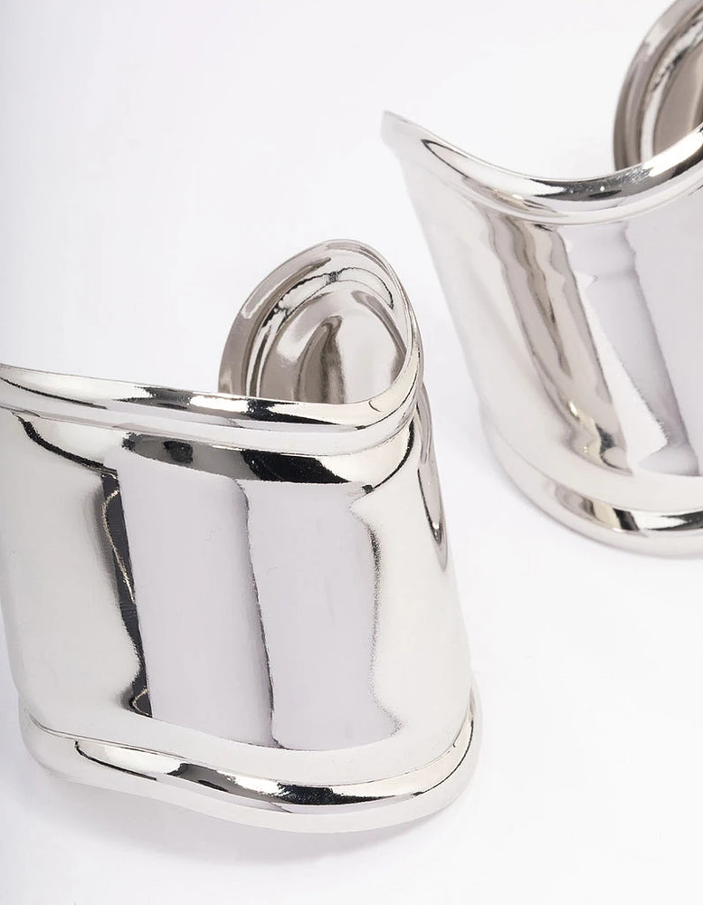 Rhodium Statement Large Wrist Cuffs