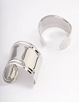 Rhodium Statement Large Wrist Cuffs