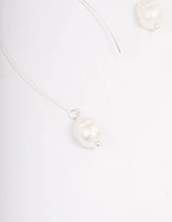 Silver Fine Pearl Drop Earrings