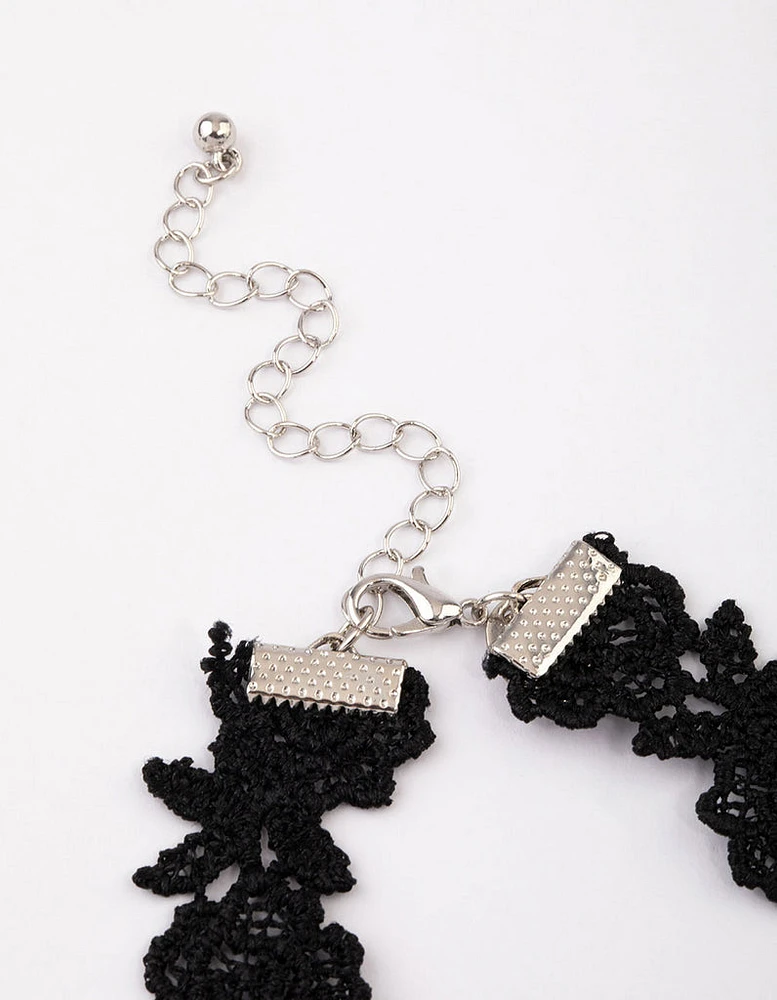 Fabric Black Multi Corsage Choker