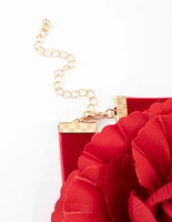 Red Flower Corsage Choker