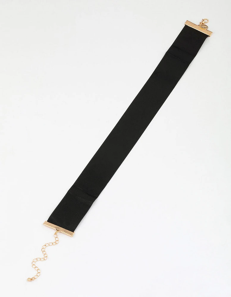 Black Fabric Simple Choker