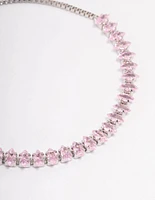 Silver Cubic Zirconia Mixed Marquise Toggle Bracelet