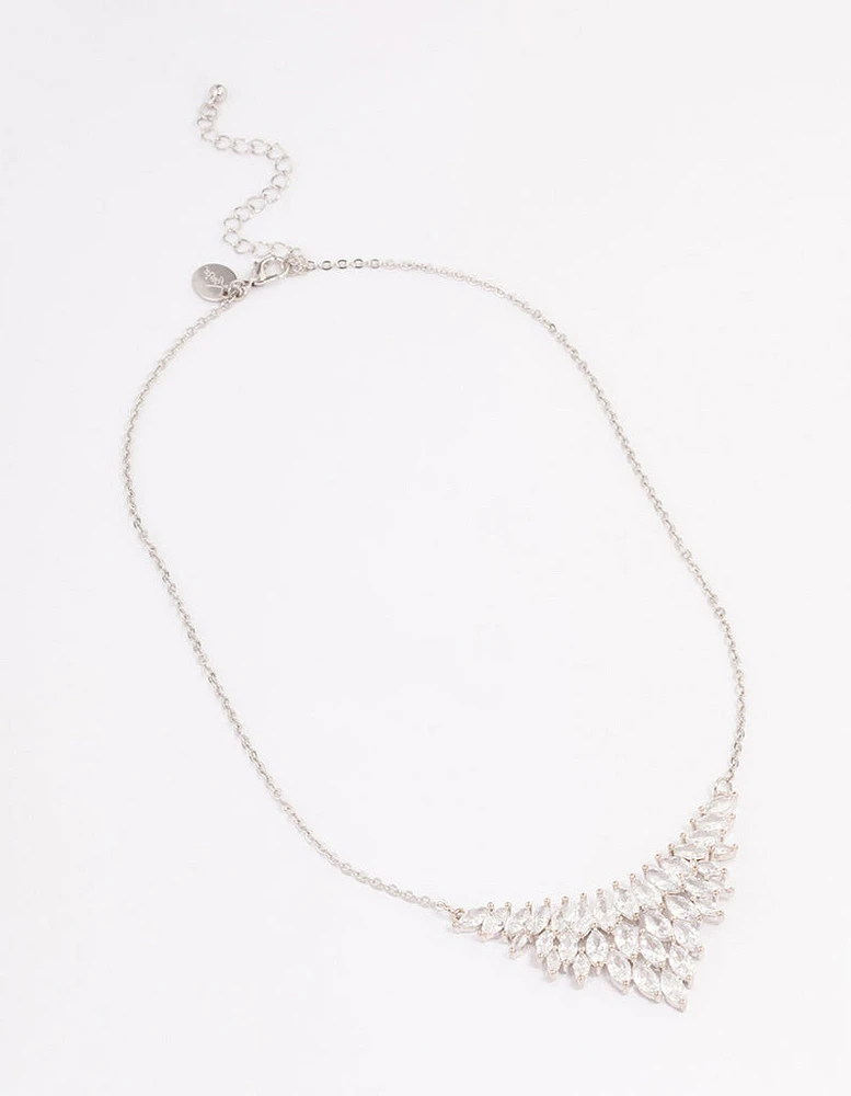 Rhodium Cubic Zirconia Short Necklace