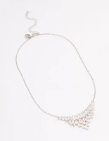 Rhodium Cubic Zirconia Short Necklace