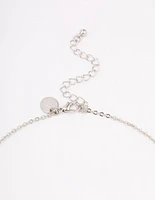 Rhodium Cubic Zirconia Short Necklace