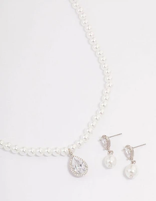 Silver Multi Cubic Zirconia Jewellery Set