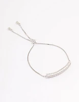 Rhodium Cubic Zirconia Multi Bar Bracelet