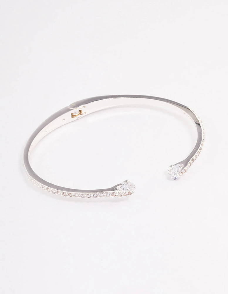 Silver Multi Cubic Zirconia Wrist Cuff