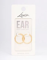 Gold Plated Surgical Steel Thin Hoop Earrings 18mm