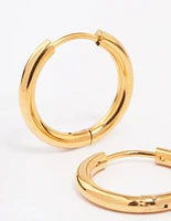 Gold Plated Surgical Steel Medium Polished Hoop Earrings