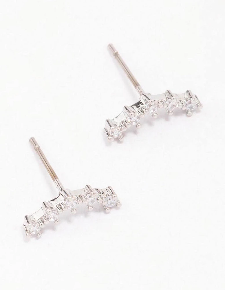 Surgical Steel Cubic ZIrconia Crawler Stud Earrings